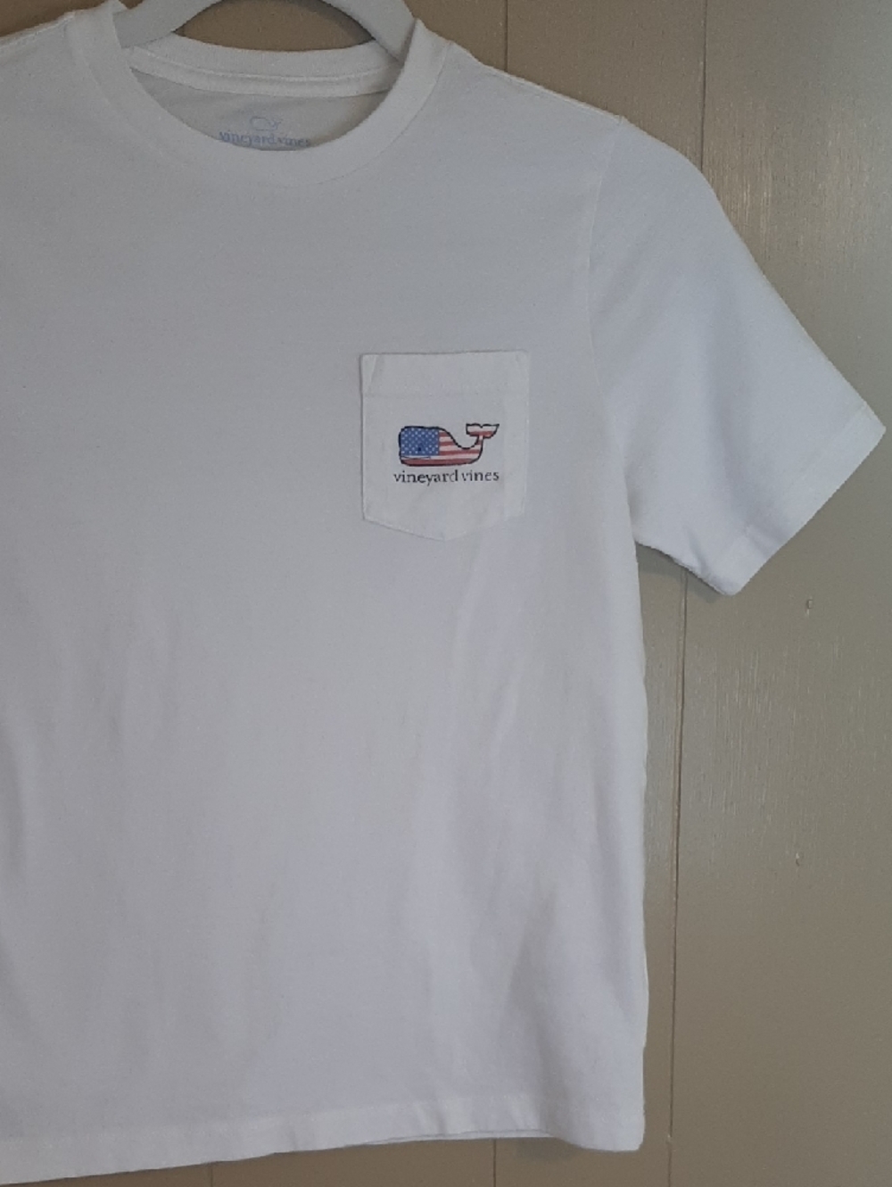 Vineyard Vines Girl's Small White Short Sleeve Pocket Tee With Logo And Whale - Picture 5 of 12